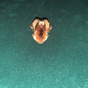 Gold Ring with Light Brown Stone